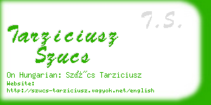 tarziciusz szucs business card